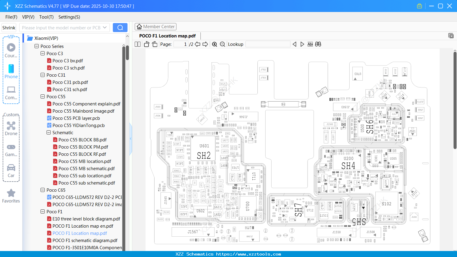 Xiaomi POCO F1 Location Map